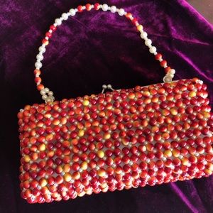 Red beaded purse